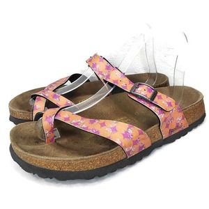 Papillio by Birkenstock TABORA Mayari Floral Tropical Pink Size 38 EU 7 US RARE